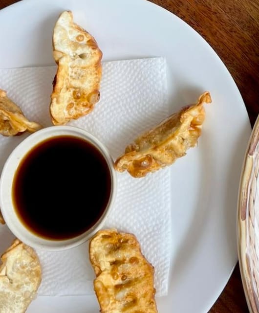 Guiozas grelhados com shoyu